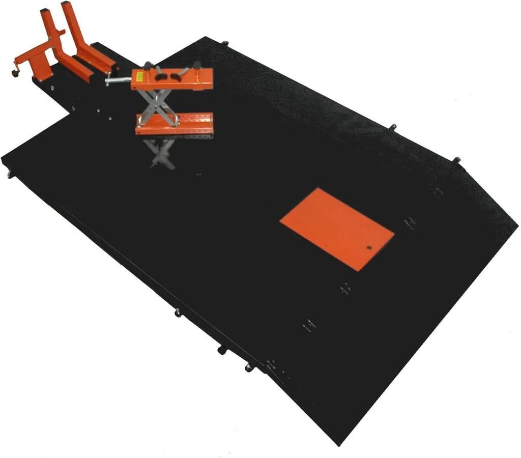 APlusLift Air-Operated Motorcycle & ATV Lift Table, 1500LB, 48in Wide With Side Extensions - MT1500X