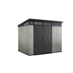 Artisan Plastic Storage Shed 9 ft W x 7.5 ft D Grey & Black - Artisan 97