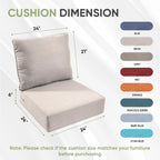 moosprr Outdoor Chair Cushion Set - 24x24, 6 Inch Thick, Beige, 3 Seat And 3 Back Cushions