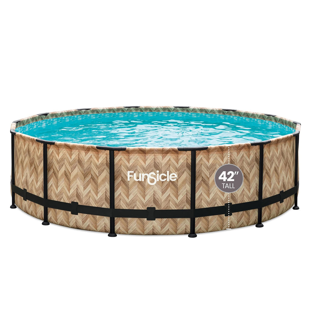 Funsicle Oasis Round Above-Ground Pool 14-ft x 42-in Gray