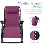 Best Choice Products Oversized Zero Gravity Folding Recliner With Removable Cushion And Side Tray - Fossil Gray