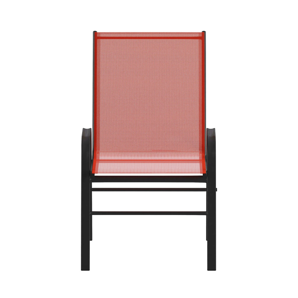 Emma + Oliver Outdoor Stack Chairs, Gray, 4 Pack, 21.25in W x 29in D x 36in H