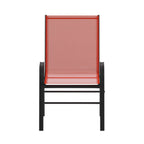 Emma + Oliver Outdoor Stack Chairs, Gray, 4 Pack, 21.25in W x 29in D x 36in H