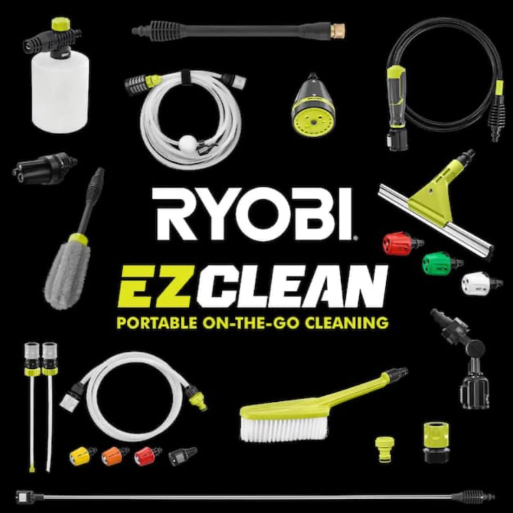 Ryobi ONE+ HP 18V Cordless Electric Cold Water Power Cleaner, 600 PSI 0.7 GPM, 20 ft. Siphon Hose