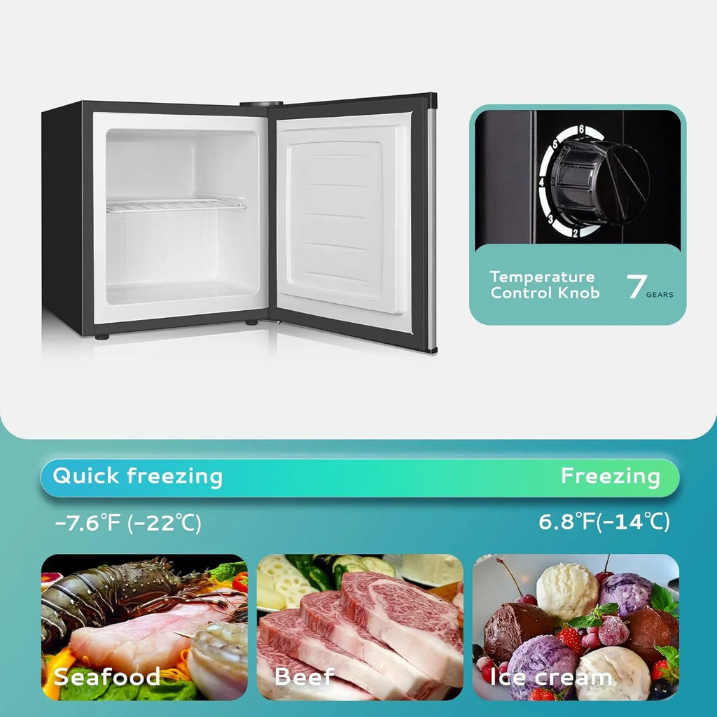 Euhomy Upright Compact Mini Freezer, 3.0 Cubic Feet, Single Door With Reversible Door