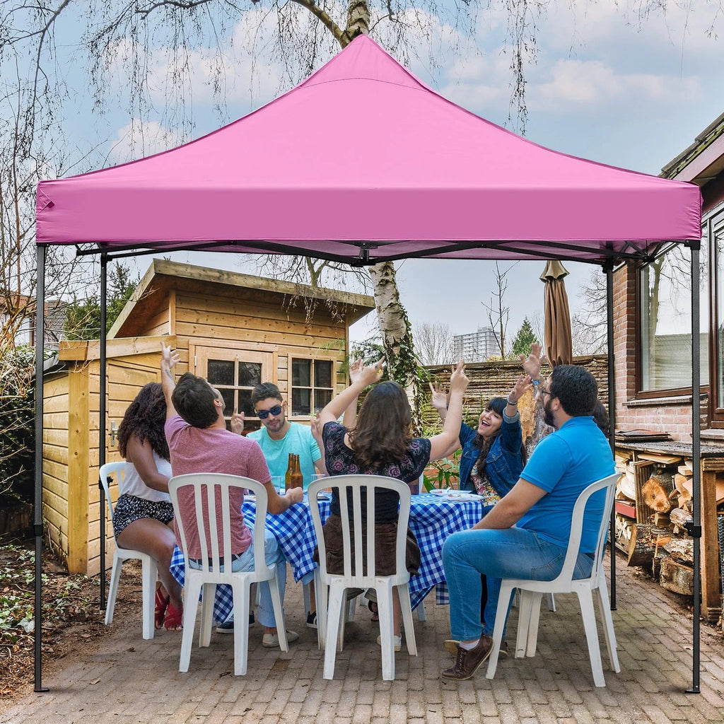 Ainfox Pop-Up Canopy Tent With 4 Sidewalls, 10 x 10 Ft, Pink