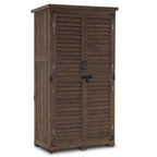 MCombo Tall Garden Wood Storage Shed, Brown - 1.52 x 2.85 ft