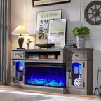 Farmhouse Electric Fireplace TV Stand For TVs Up To 80 Inches - 70W x 16D x 32H