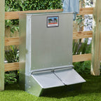 Galvanized Steel Hog Feeder 3.7 Bushel, 2-Door, 20-Gauge, Silver