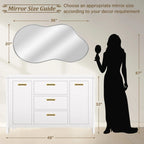Asymmetrical Irregular Wall Mirror, 20x36, 24x36, Or 26x46, Gold, Black, Or Silver