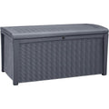 Keter Borneo Outdoor Plastic Storage Box, 110-Gallon, Anthracite, 129.5 x 70 x 62.5 cm - Borneo