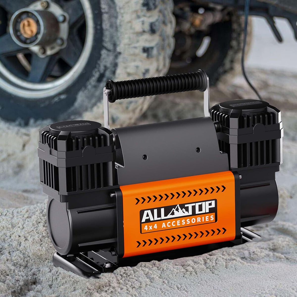Dual Cylinder 12 Volt Portable Air Compressor Kit, 12.35 Cubic Feet Per Minute, 150 PSI