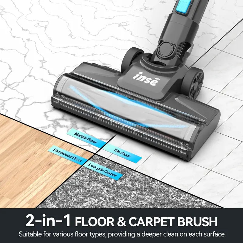 INSE Cordless Stick Vacuum Cleaner, 6 In 1, 1.2L, 45min, 20000PA