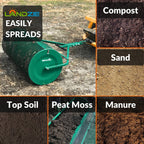 Landzie 24-Inch Walk-Behind Compost Spreader With Metal Mesh Basket