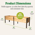 Gardener's Supply Company Elevated Cedar Raised Garden Bed, 2 ft x 8 ft, 29 in High