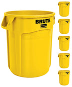 Yellow Heavy-Duty Trash Can - Pack Of 6