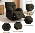 Swivel Rocker Recliner Chair For Compact Spaces - 32in D x 30.2in W x 38.9in H