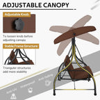 AECOJOY 3-Person Steel Canopy Porch Swing Glider Hammock