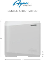 Aqua Outdoors Small Side Table For Pool Sun Shelves And Patio Surfaces, White Granite - Shallow Shelves Up To 10 in