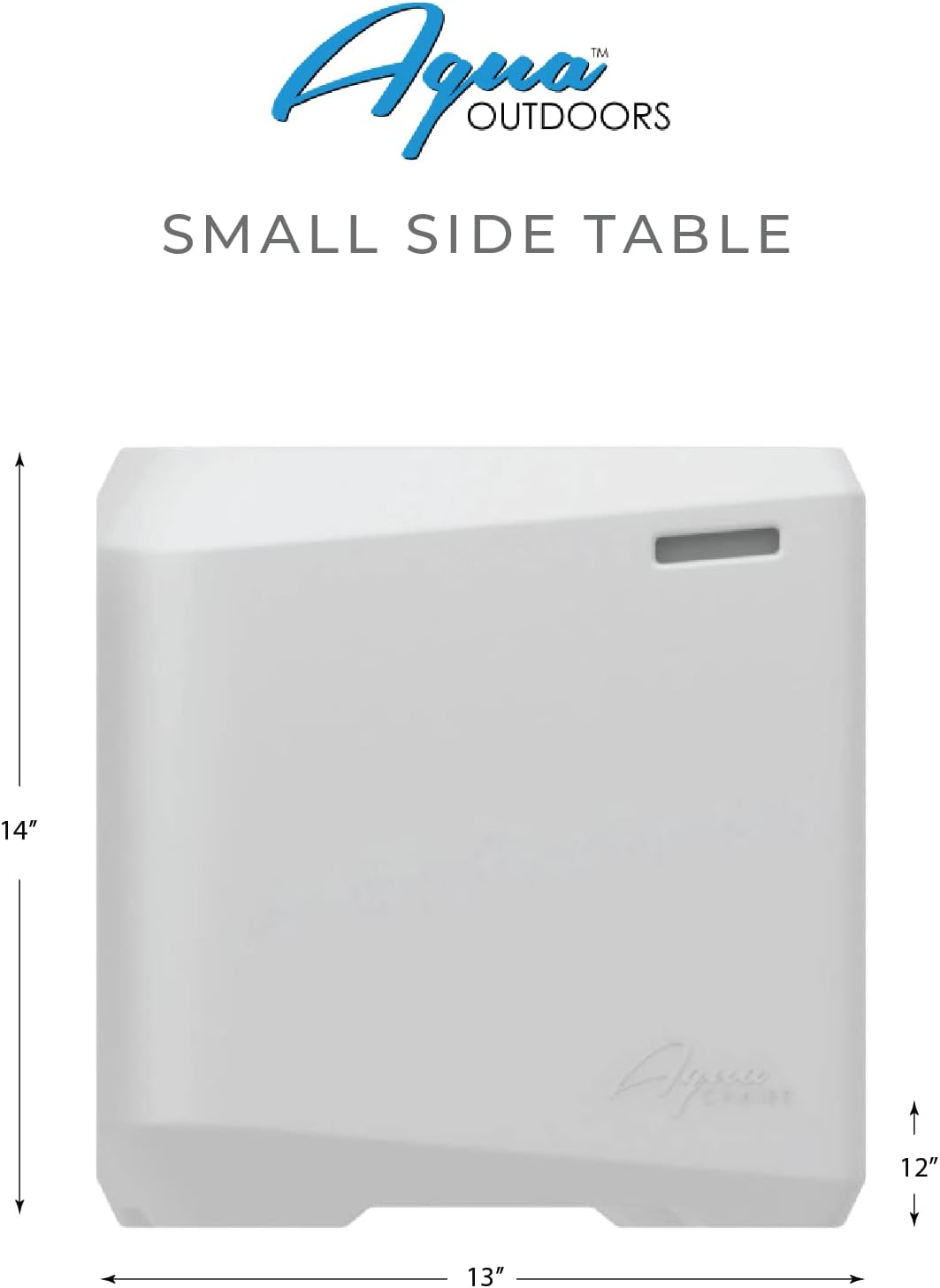 Aqua Outdoors Small Side Table For Pool Sun Shelves And Patio Surfaces, White Granite - Shallow Shelves Up To 10 in