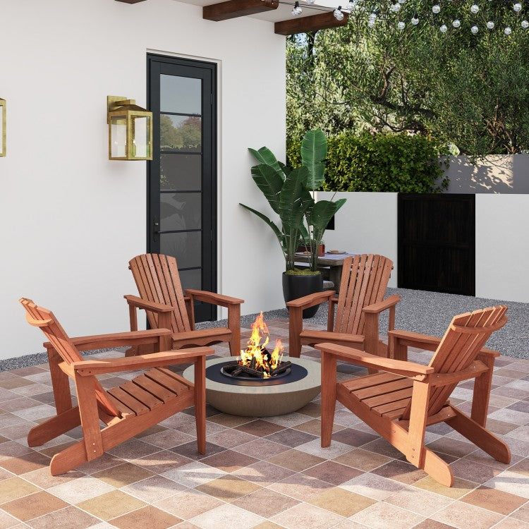 Solid Wood Adirondack Chair, Natural, 34 x 28 x 35 inch