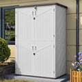 Aoxun Outdoor Storage Shed With Floor, 64-cu-ft, White