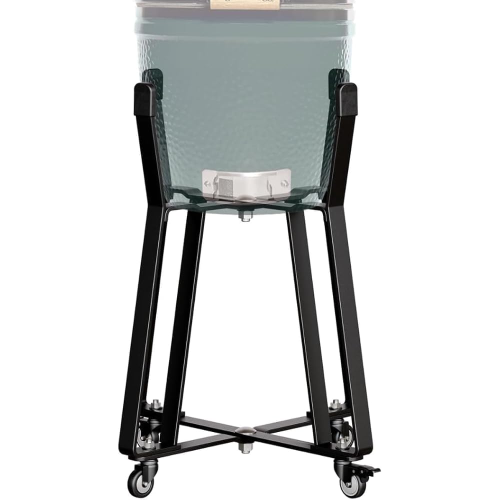 IDZO Grill Rolling Cart for BGE Minimax and Kamado Joe Junior 18 inch - Metal Black