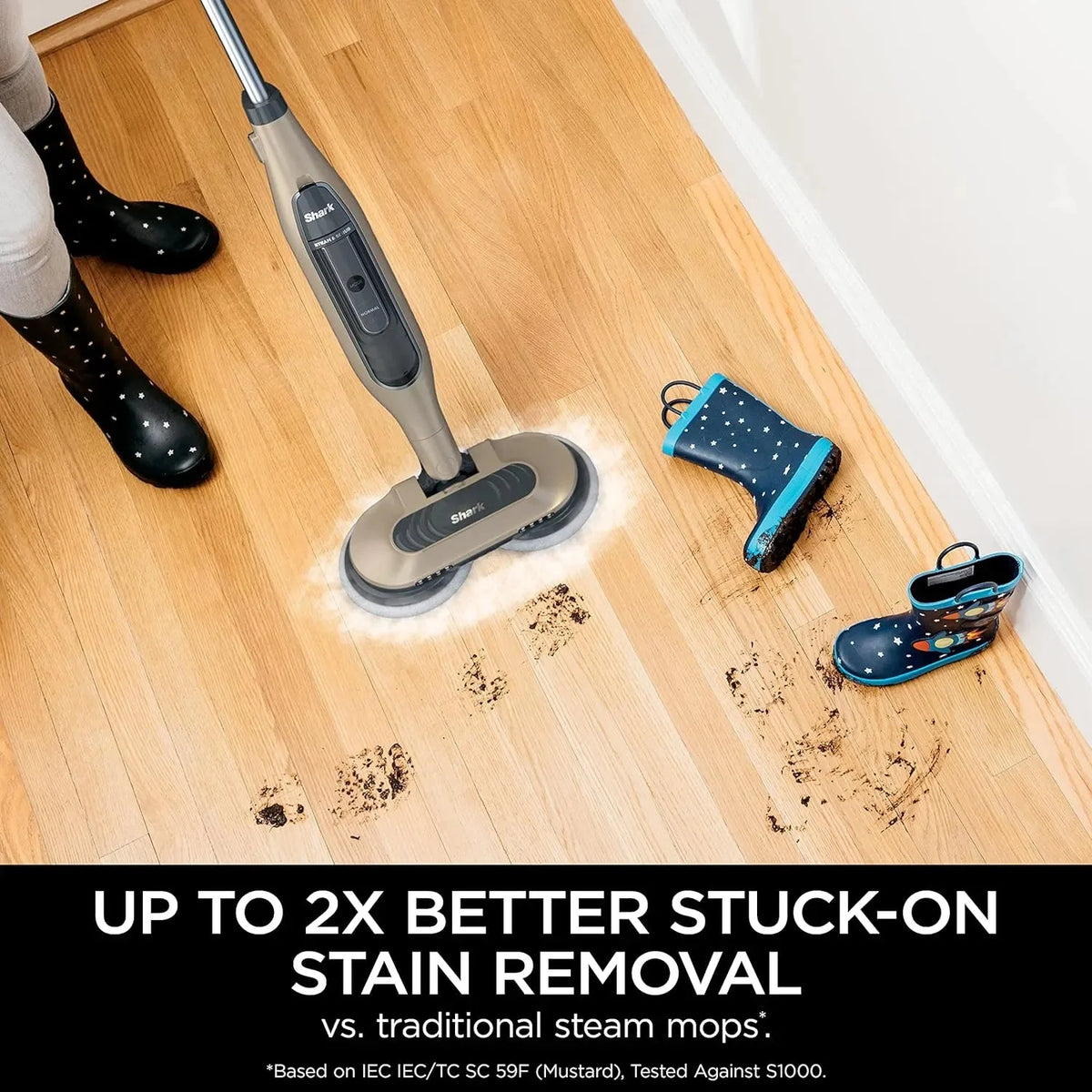 Shark Steam & Scrub Mop, Gold, 3 Steam Modes, 4 Washable Pads - Steam & Scrub