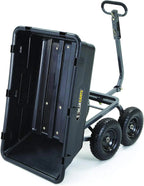 Gorilla Carts Utility Dump Wagon 6 Cubic Feet 1200 lb Capacity Black - GOR6PS