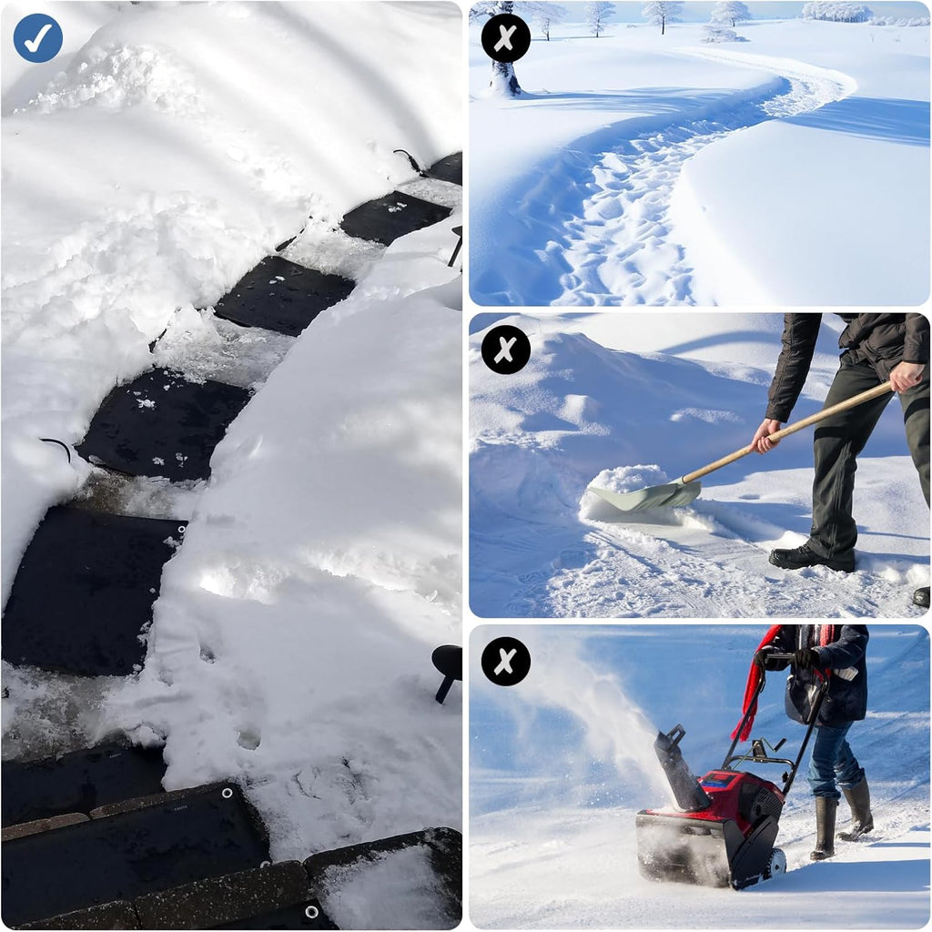 MEASUREMAN Snow Melting Mats - 20 x 60 Inch, 3 Pieces, Rubber Heated Mats