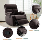Swivel Rocker Recliner Chair For Compact Spaces - 32in D x 30.2in W x 38.9in H