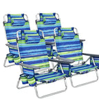Costway Folding Backpack Beach Chairs, Set Of 4, 5 Recline Positions, Aluminum