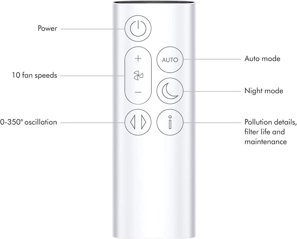 Dyson Purifier Cool Gen1 Air Purifier Fan, White, 8.66in D x 8.66in W x 41.34in H - TP10 664609-01