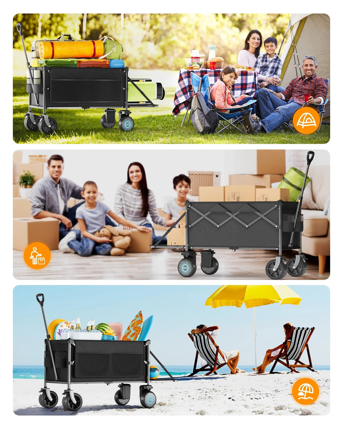 KEESTP Electric Utility Wagon, 300W, 330 Pounds, 6.5 Inch All-Terrain Wheels