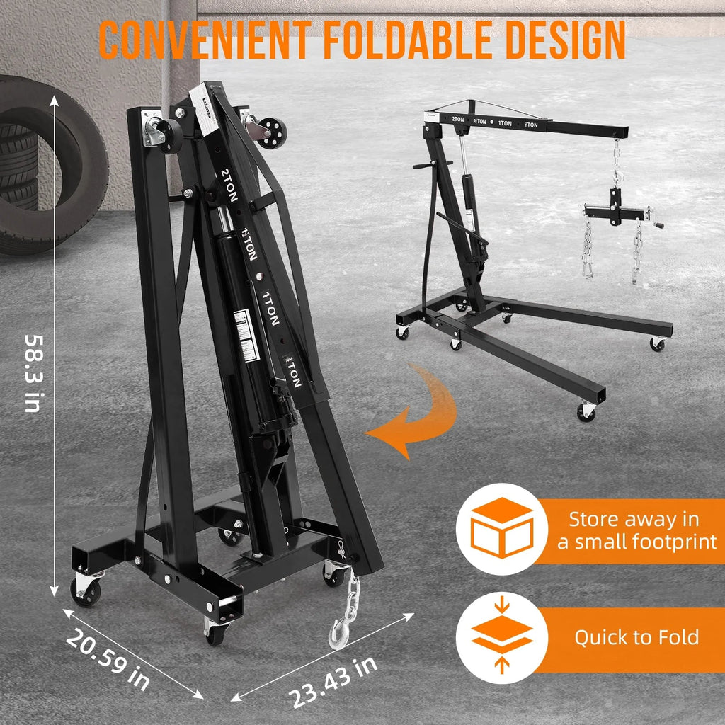 GARVEE 2 Ton Folding Hydraulic Engine Hoist With Lever