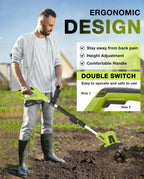 Saker 22V Cordless Electric Garden Tiller Cultivator, 9-Inch Width, 6.3-Inch Depth, 2 Batteries - SK-TC18B