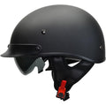 Vega Helmets Warrior Motorcycle Half Helmet With Sunshield, X-Large, Matte Black - 7800-055