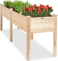 Wood Raised Garden Bed 72x23x30in, Natural, 300lb Capacity