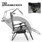 MoNiBloom Zero Gravity Reclining Chairs Set Of 2 With Canopy Shade And Headrest, Black - 330 lbs