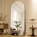 Arched Full-Length Wood Floor Mirror, Black Or Gold, 65x22/71x24/71x28/71x32