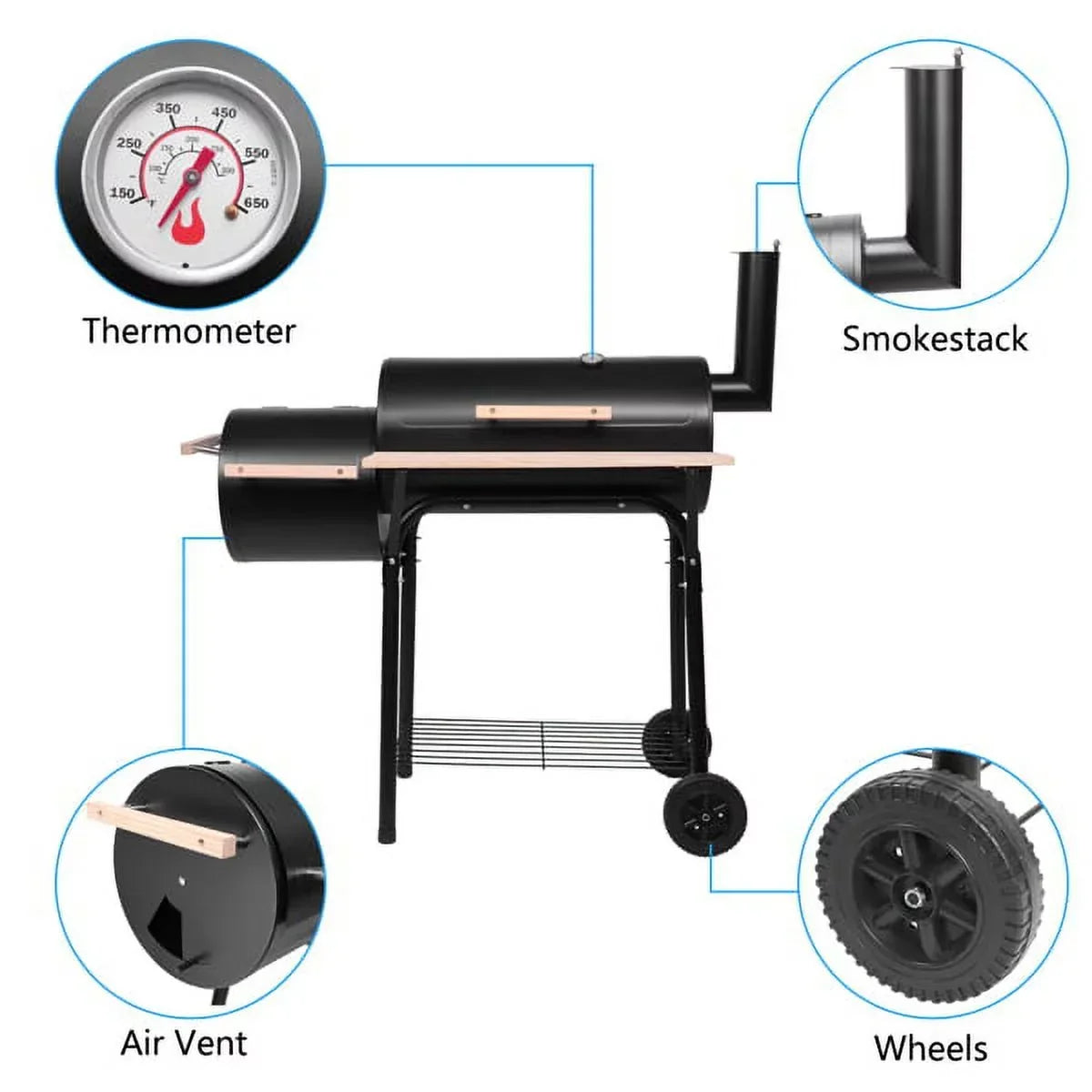 Outdoor BBQ Grill Barbecue Pit Patio Cooker