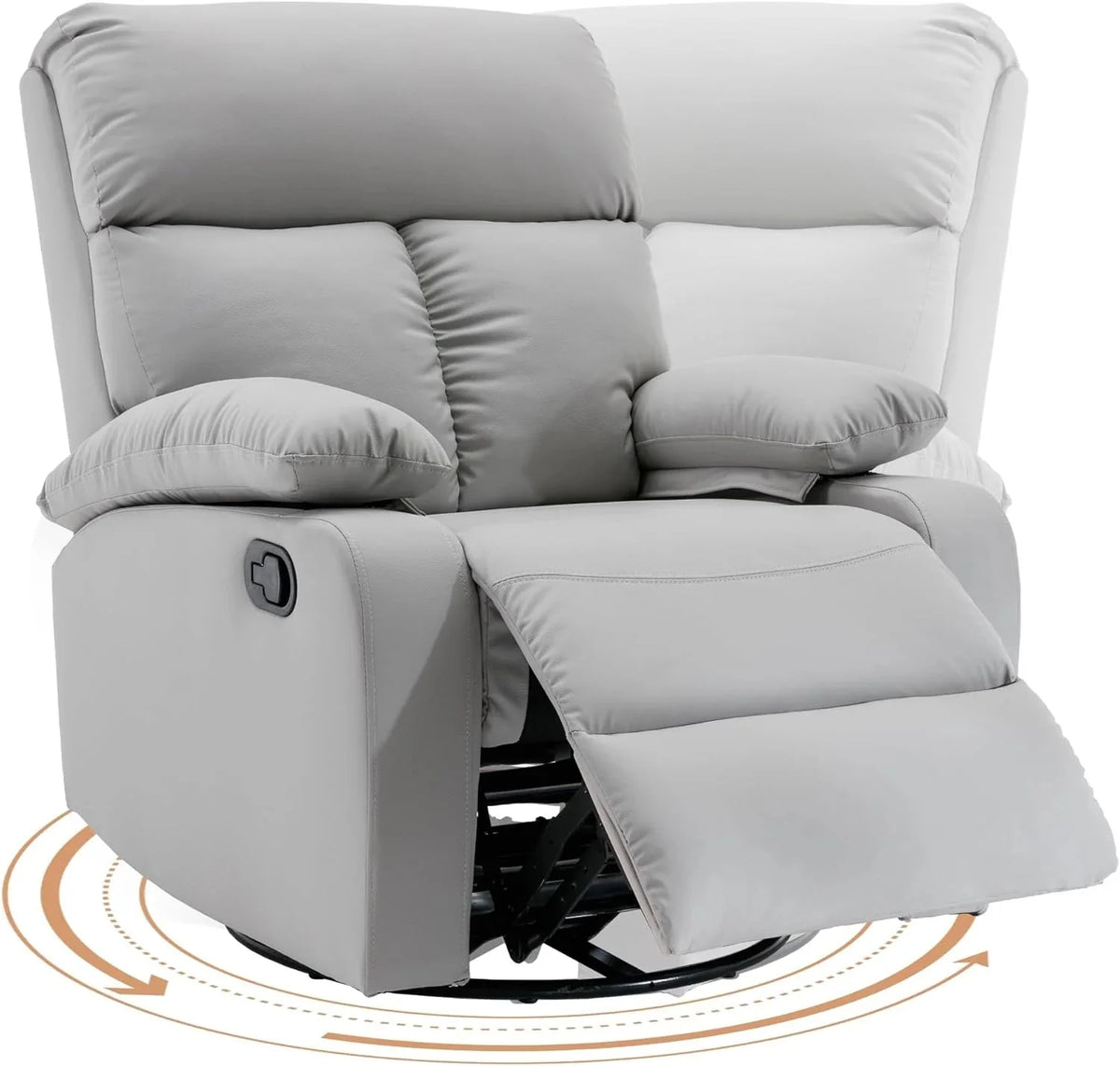 Swivel Rocker Recliner Chair For Compact Spaces - 32in D x 30.2in W x 38.9in H
