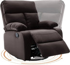 Swivel Rocker Recliner Chair For Compact Spaces - 32in D x 30.2in W x 38.9in H