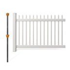 WamBam White Vinyl Picket Fence Panel Kit, 4ft H x 6ft W, 1 Panel + 1 Post - BL19101