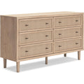 Signature Design by Ashley Cielden 6-Drawer Dresser With Safety Stop, Light Brown - Cielden