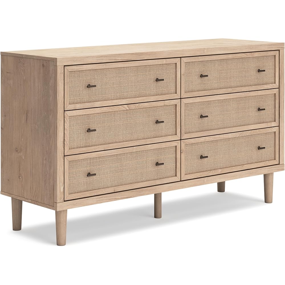 Signature Design by Ashley Cielden 6-Drawer Dresser With Safety Stop, Light Brown - Cielden