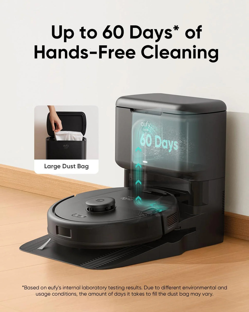 eufy Robot Vacuum, 5,000 Pa Suction, iPath Laser Navigation, Black, 12.8in x 13in x 4in - T2267111