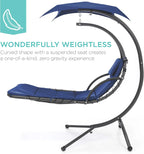 Best Choice Products Outdoor Hanging Steel Chaise Lounge Chair With Canopy, Charcoal Gray - SKY5871