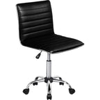 Adjustable Mid-Back Armless Swivel Office Chair With PU Leather - 265 lbs.