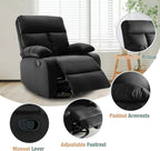Swivel Rocker Recliner Chair For Compact Spaces - 32in D x 30.2in W x 38.9in H